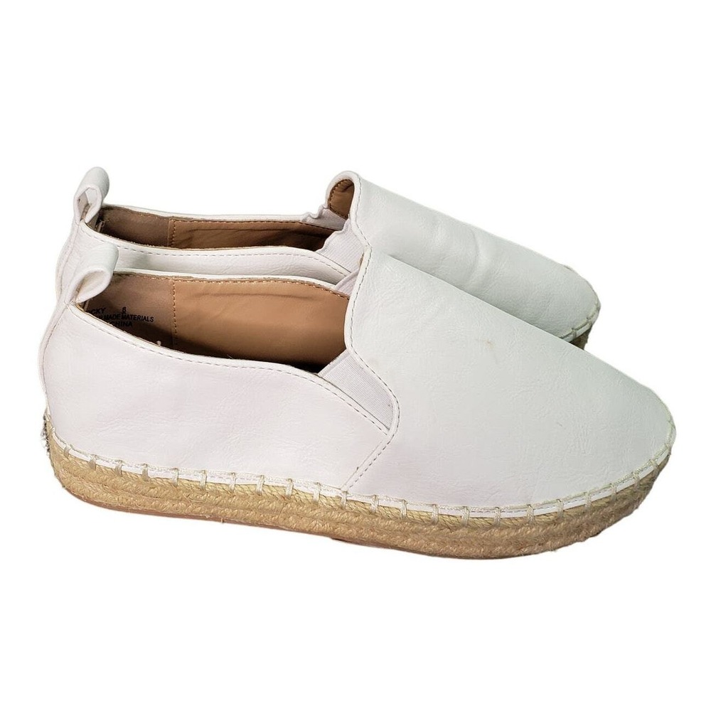 Charlotte Russe Rocky White Espadrille Slip On Flats Womens Size 6‎ Shoes Beach